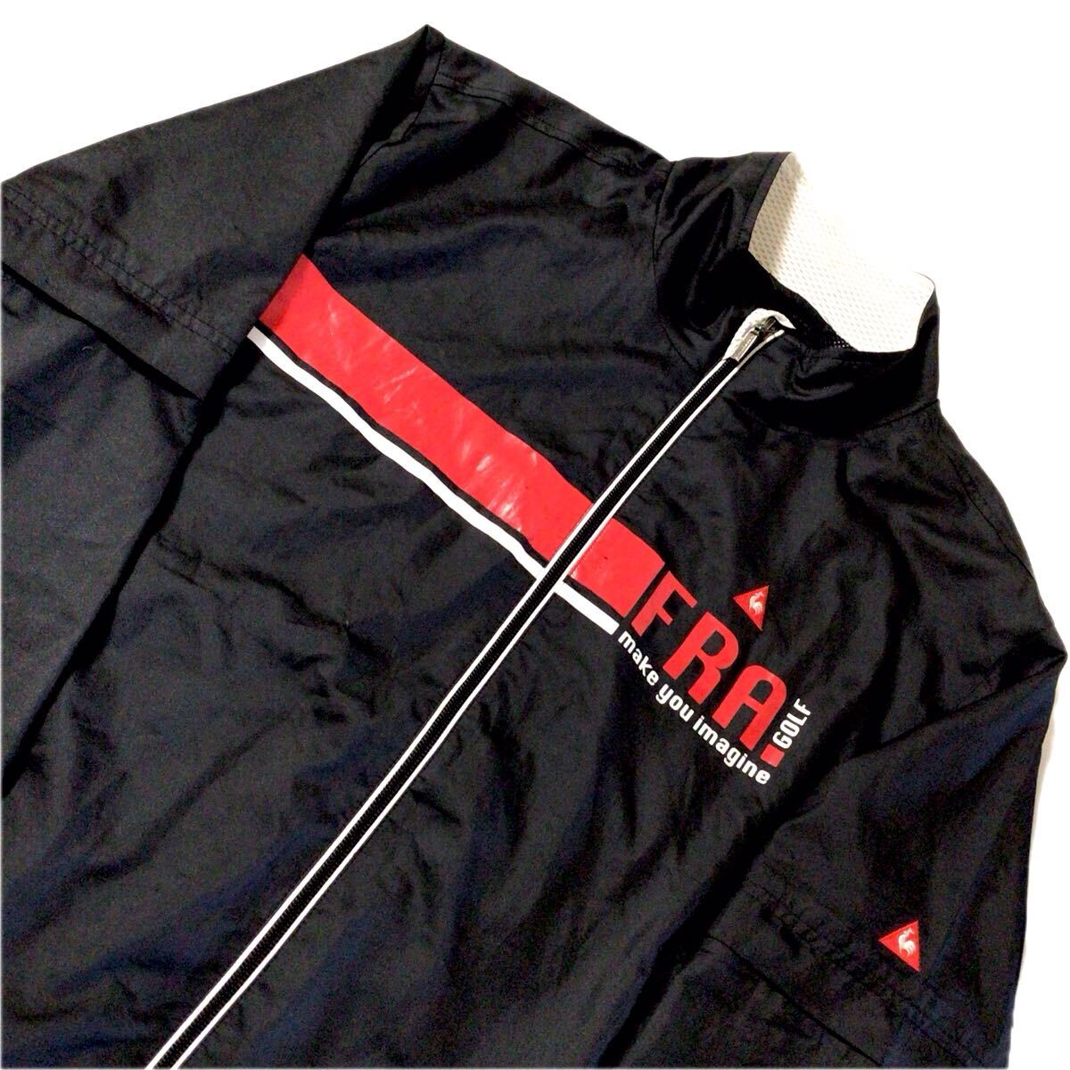 ルコック/ゴルフ☆2way☆ウインドブレーカー☆裏地メッシュ/ジャケット/ゴルフウェア/黒×赤/M拍卖