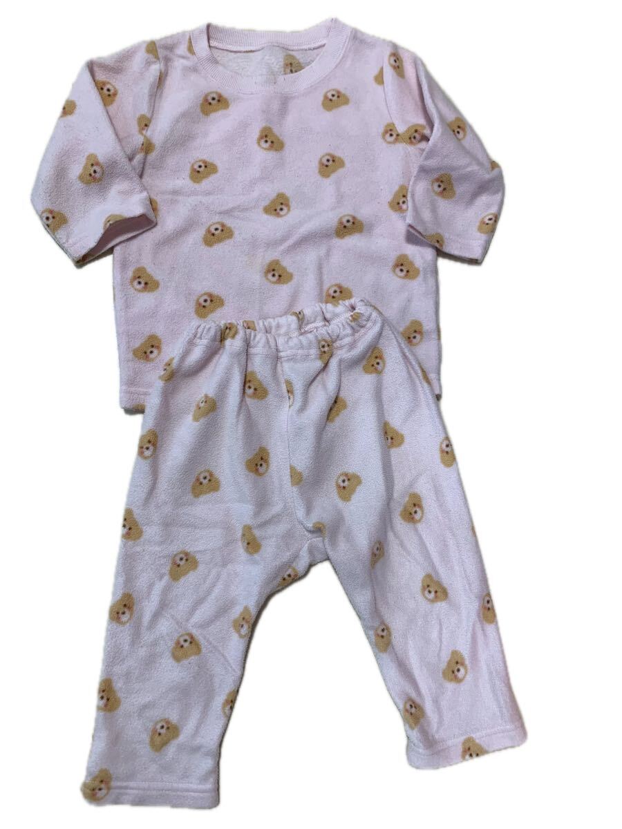 90cm フリース パジャマ クマ 長袖パジャマ パジャマ セットアップ 上下セット 女の子 ベビー 中古 幼児拍卖