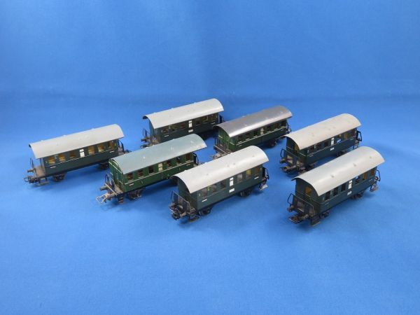 ●メルクリン 4000 2軸 2等 3等 客車 7両セット HOゲージ Marklin 鉄道模型 ジオラマ 海外 外国 10拍卖