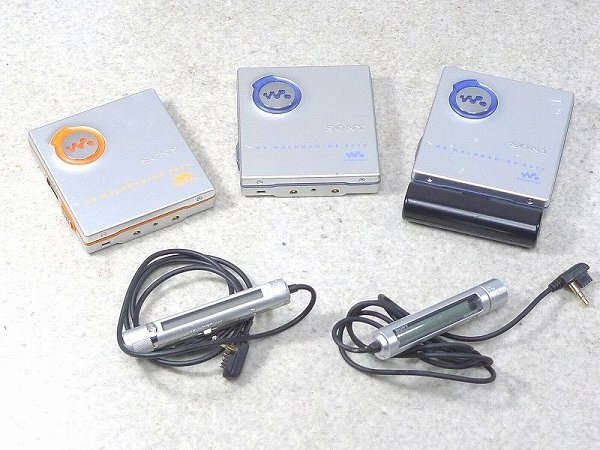 6028H05*10B▲SONY/ソニー MD WALKMAN/MDウォークマン MZ-E510 3点セット リモコン 2点 ポータブルプレイヤー拍卖