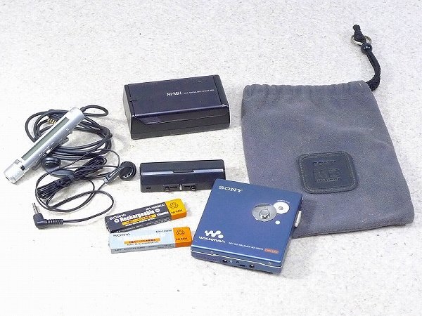 6030H02*10B▲SONY/ソニー NET MD WALKMAN/MDウォークマン MZ-NE810 イヤホン リモコン 充電池 バッテリーチャージャー拍卖