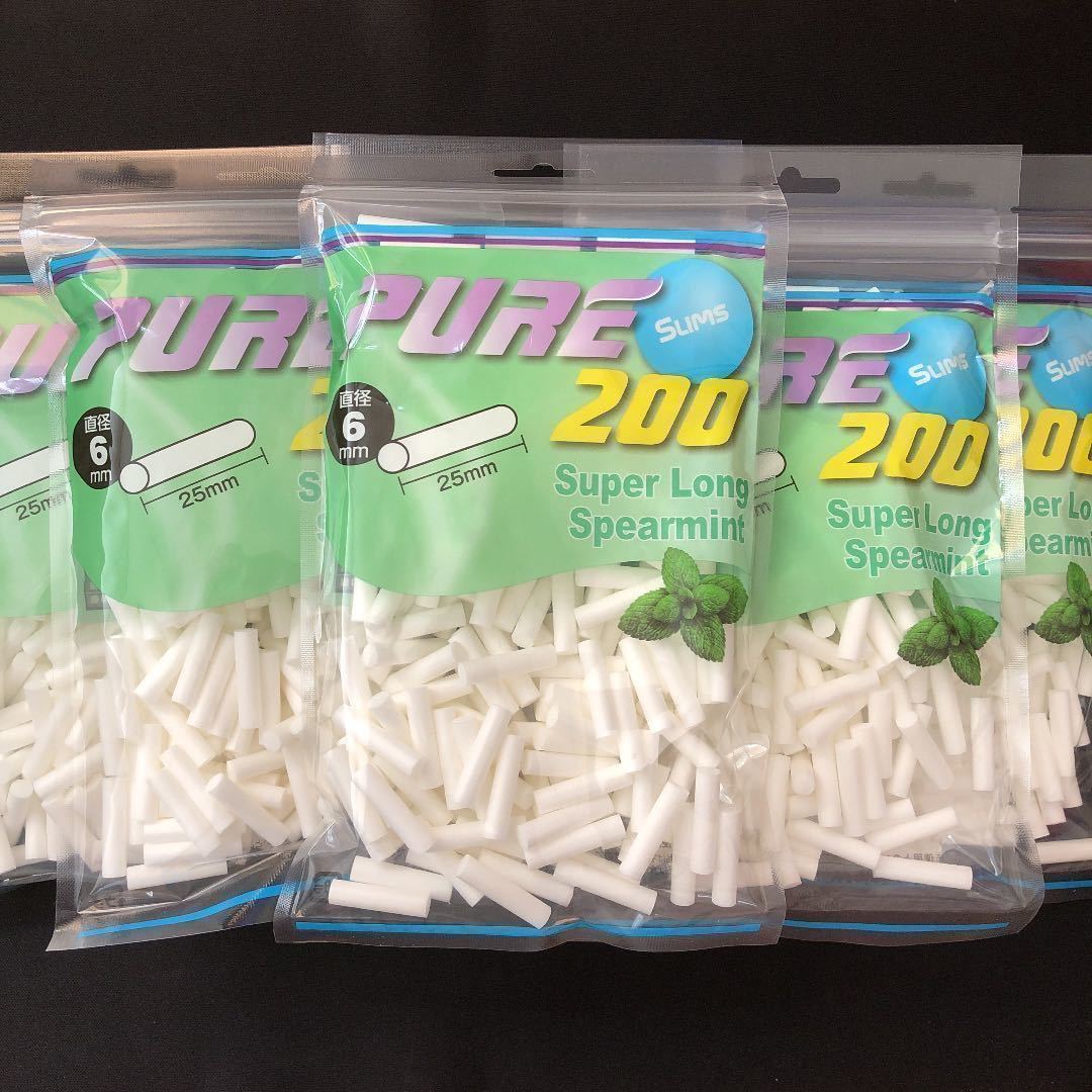手巻きタバコフィルター PURE ピュア スリム スーパーロングスペアミントフィルター 6パック拍卖