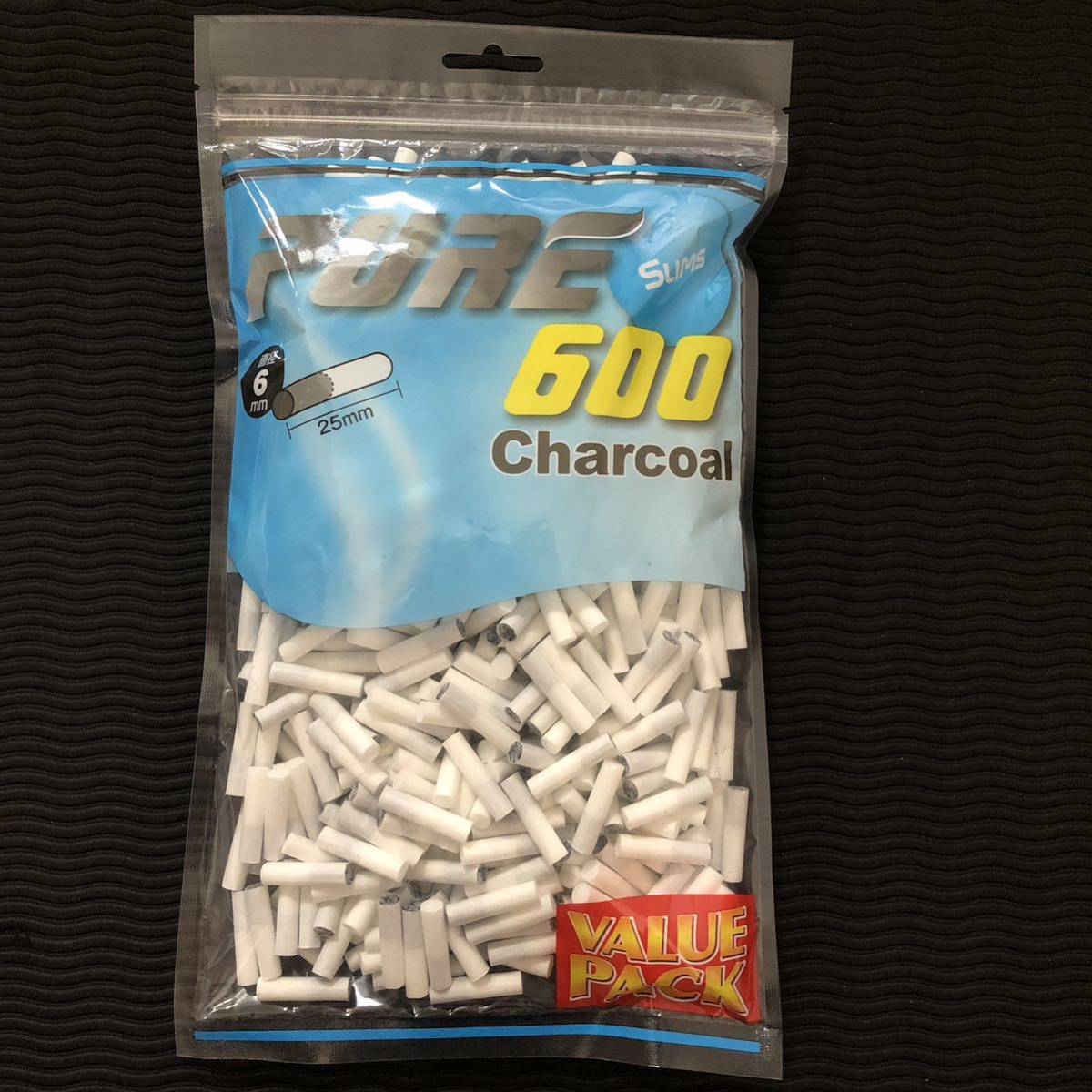 手巻きタバコフィルター PURE ピュア600 スリムチャコールフィルター バリューパック拍卖