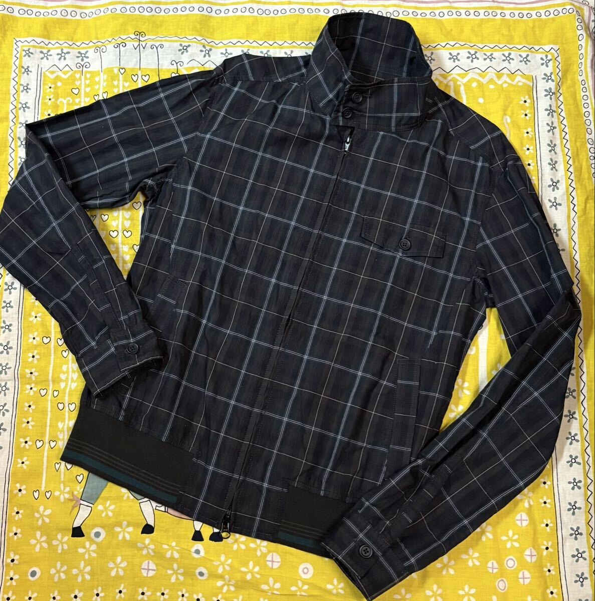 ◆美品◆HAMNETTハムネット チェックZIPブルゾン XLサイズ コットンジャケット 茶系◆拍卖