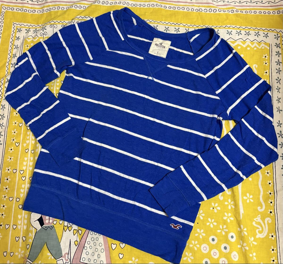 ◇HOLLISTER ホリスター ボーダー ロンT カットソー Sサイズ ブルー×ホワイト◇レディース長袖 Tシャツ◇拍卖