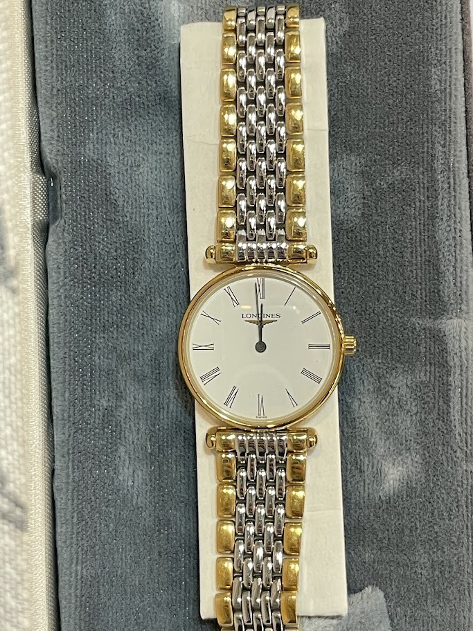 〇 LONGIN ロンジン Grande Classique グランドクラシック L4.135.2 ホワイト文字盤 クォーツ 腕時計 純正ブレス 動作未確認 本体美品拍卖