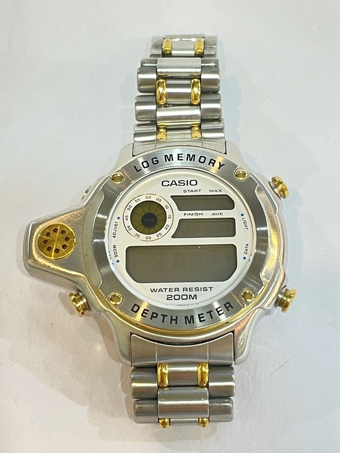 〇 CASIO カシオ 910 DEP-500 LOG MEMORY DEPTH METER ログメモリー デプスメーター デジタル腕時計 動作未確認 現状品拍卖