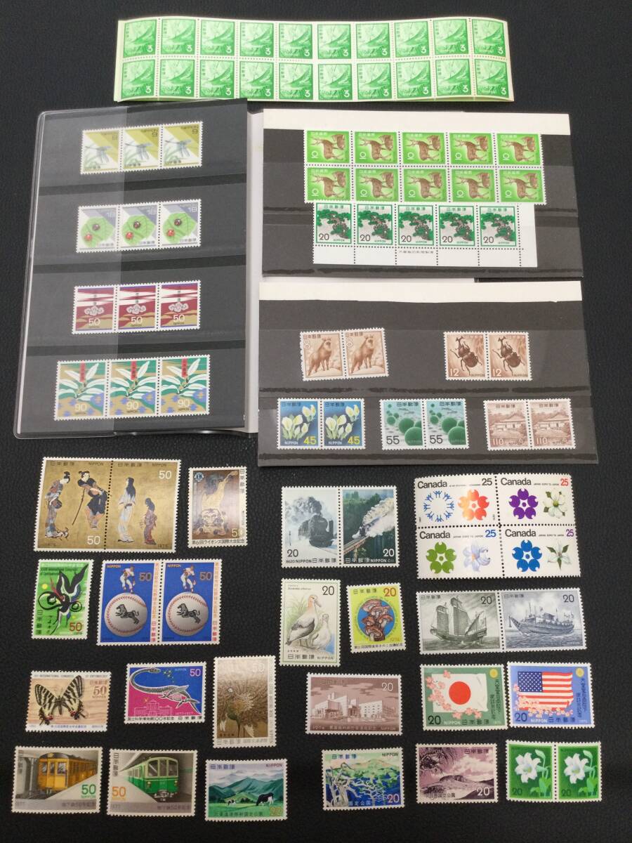 【大量】切手 86枚(まりも ミズバショウ 松 しか 宝雲 Bテントウムシ とんぼ 尾形光琳など)記念切手 シート切手 まとめ取引歓迎拍卖