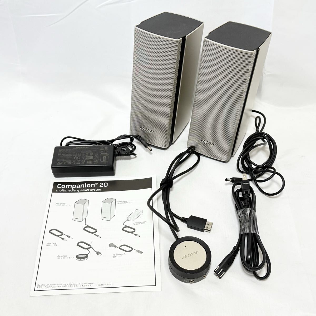 BOSE Companion20 multimedia speaker system 406358 ボーズ コンパニオン20 マルチメディア スピーカーシステム 音出し 通電確認済 現状品拍卖