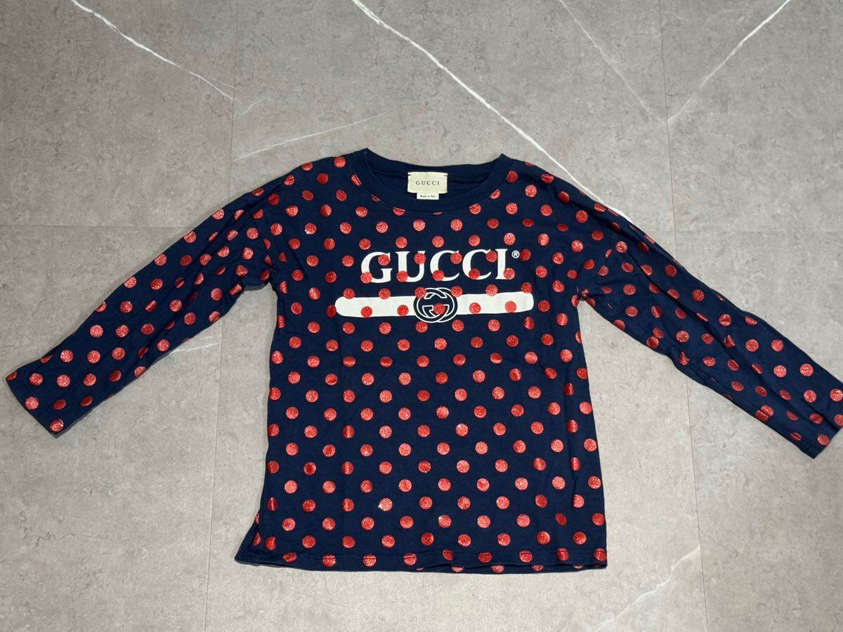 ★GUCCI Children キッズ グッチチルドレン 長袖カットソー ラメが可愛い 大きめのおつくり 4-6才サイズ★拍卖