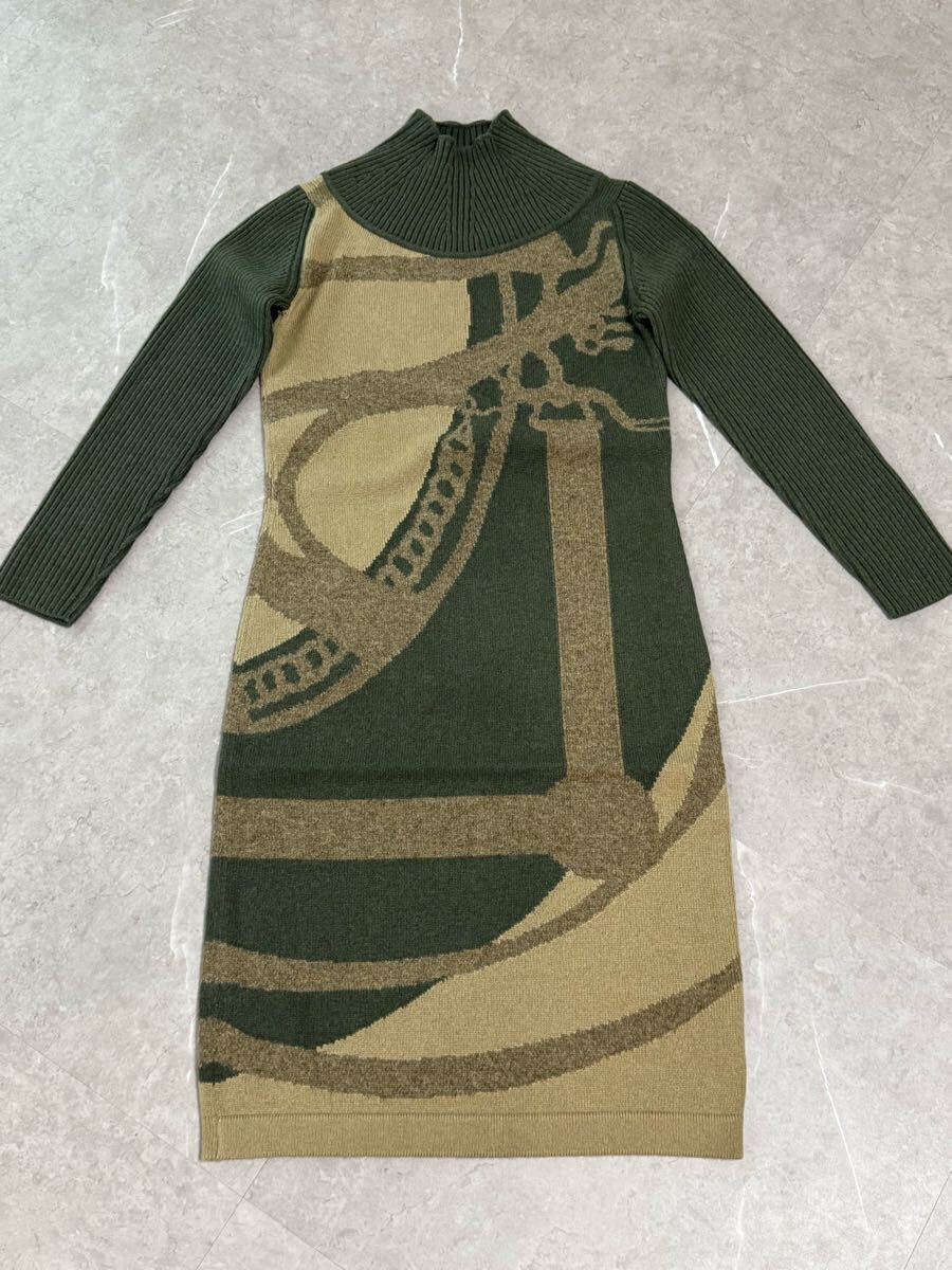 ★HERMES エルメス カシミアニットワンピース 超美品 36 クリーニング済★拍卖