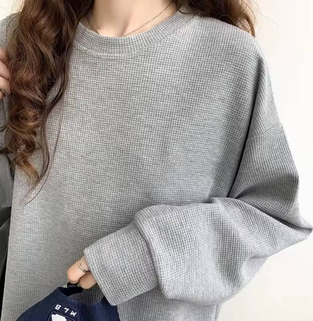 レディース トレーナー 無地 薄手 ゆったり 着ぶくれしない 体型カバー服拍卖