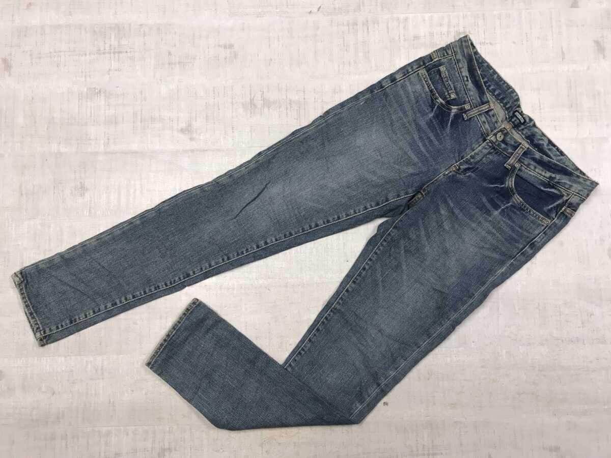 ジェネラルスタンダード GENERAL STANDARD Y2K ネオグランジ ローライズ テーパード デニム パンツ ジーンズ メンズ 革パッチ S 青拍卖