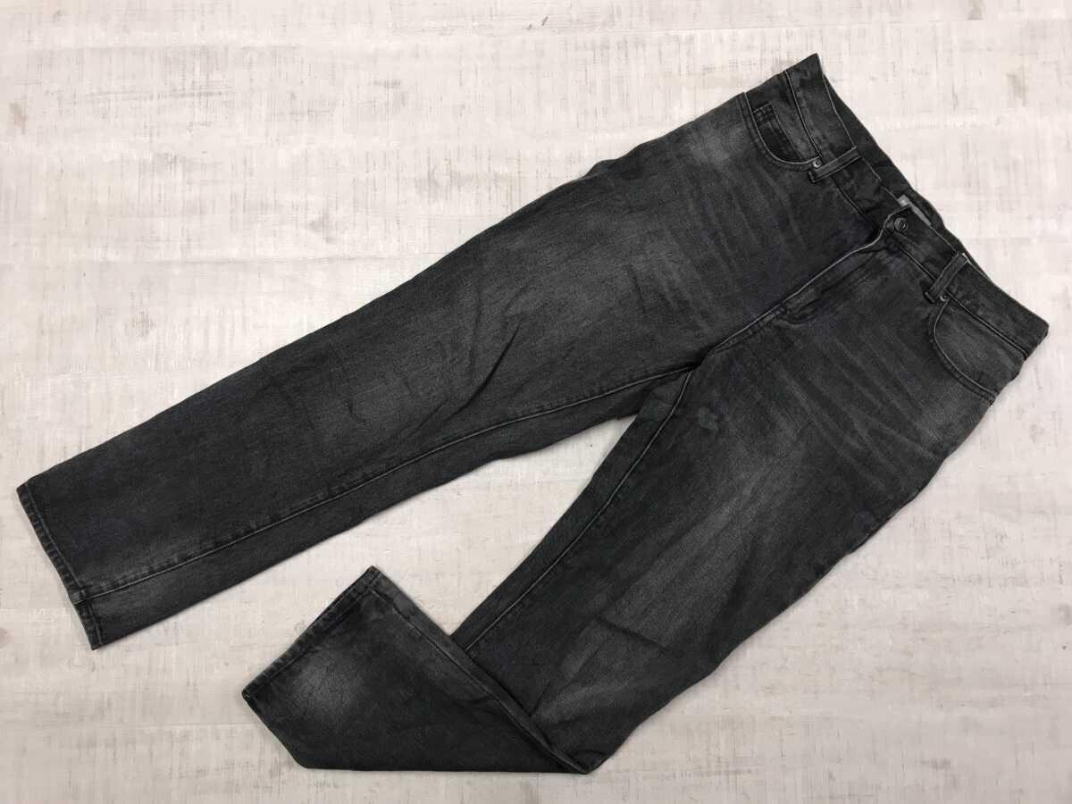 ベイフロー BAYFLOW アメカジ ストリート BOYS ボーイフレンド ブラック デニム パンツ ジーンズ レディース 革パッチ 綿100% W-26 グレー拍卖