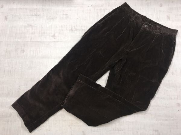 OLD オールド アメカジ アメトラ アイビー トラッド シティボーイ 太畝 コーデュロイ パンツ ボトムス メンズ 2タック 茶色拍卖