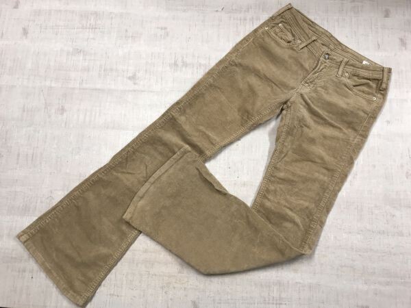 CIMARRON シマロン インポート y2k 良シルエット 美脚 ブーツカット コーデュロイ パンツ ボトムス レディース スペイン製 38 ベージュ拍卖