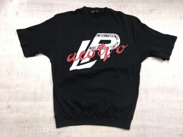 プレボ PLEVO オールド 昭和レトロ 90s バブリー ストリート ドメスティック モード 半袖リブTシャツ メンズ 韓国製 LL 黒拍卖