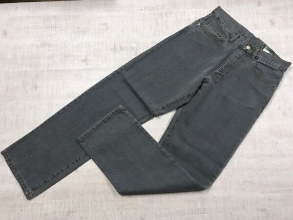 GENUINE アメカジ ワーク タグ付き新品 ブラック デニムパンツ ジーンズ ボトムス ストレート メンズ 綿100% ジップフライ 30 グレー B拍卖