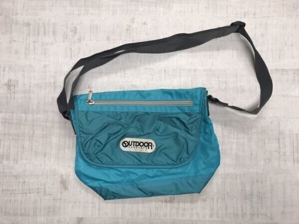 アウトドアプロダクツ OUTDOOR PRODUCTS アメカジ 素材切替 多機能ポケット ボディー ショルダー バッグ 肩掛けポーチ 男女兼用 青拍卖