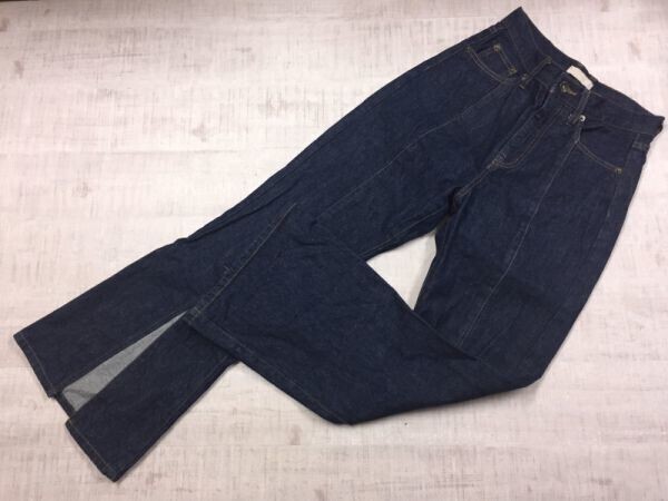 FREE'S MART フリーズ マート ハイウエスト ブーツカット フレア ワイド 濃紺ワンウォッシュ デニムジーンズ レディース ジップフライ M 青拍卖