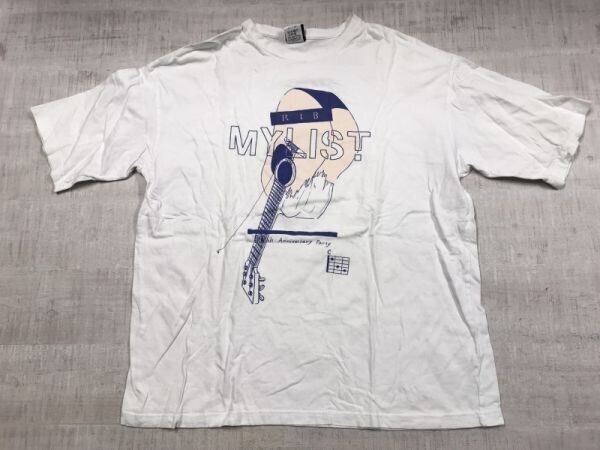RIB りぶ MYLIST 10th Anniversary Party 10周年 YouTube 邦楽 アーティスト グッズ Flying Dog 半袖Tシャツ カットソー メンズ L 白拍卖