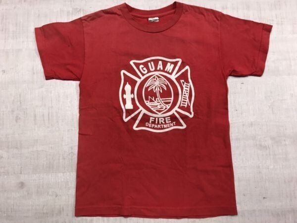 ALSTYLE オールド アメカジ グアム 消防 GUAM FIRE DEPARTMENT お土産 スーベニア 半袖Tシャツ コットン100% キッズ・サイズ YOUTH L 赤拍卖