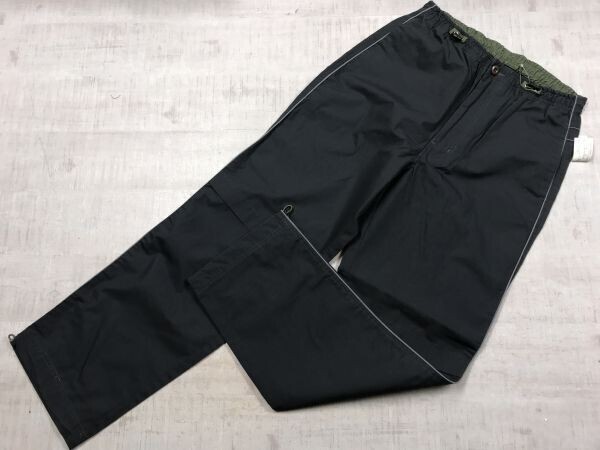 タグ付き新品 EXCUSE エクスキューズ 裾ドローコード サイドライン パイピング イージー テック パンツ ボトムス メンズ S 紺拍卖