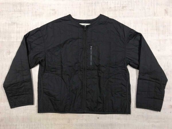 ピュアルセシン PUAL CE CIN パイピング ノーカラー キルティング ライナー ジャケット レディース コットン100% チャコールグレー拍卖