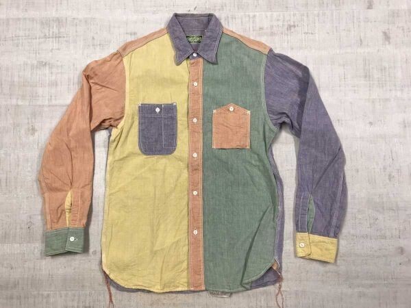 シュガーケーン SUGAR CANE 東洋エンタープライズ TOYO ENTERPRISE クレイジーパターン 長袖 カラー シャンブレー シャツ メンズ 日本製 M拍卖