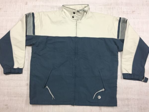 ビージー BG スキー スノボ ストリート 裏地ボアフリース 配色切替 ライダース型 ジップアップ ジャケット メンズ O 青/グレー拍卖