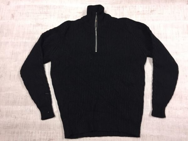 ティナ TINA TOKYO オールド レトロ ブティック 古着 ハーフジップ ハイネック リブ編み ニット セーター トップス レディース 黒拍卖