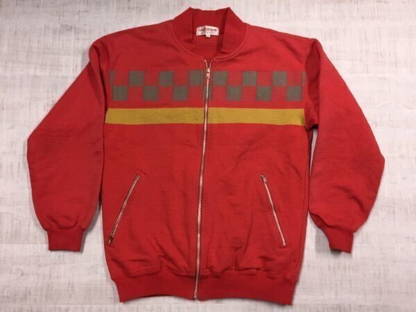 ナイスカラー◎ DORO TENNIS テニス 東京スタイル製 レトロオールド古着 スポーツ ジップアップ スウェットジャケット レディース M 赤拍卖