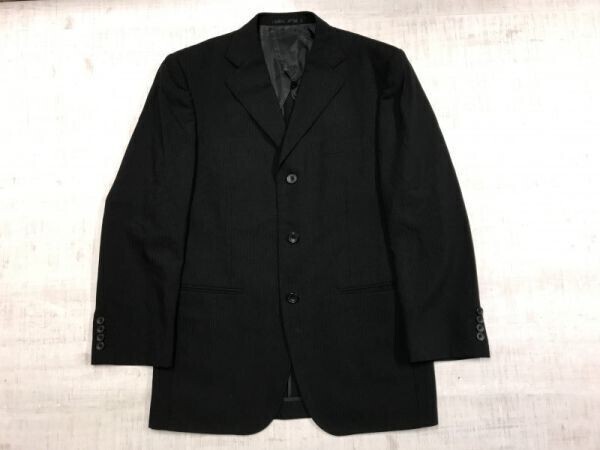 フィッチェ Ficce ドン小西 テーラードジャケット メンズ ストライプ 3つボタン サイドベンツ オールド フォーマル 92Y5 黒拍卖