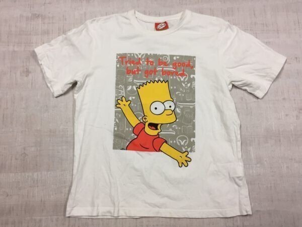 ウィゴー WEGO THE SIMPSONS シンプソンズ バート キャラクター 半袖Tシャツ カットソー メンズ M 白拍卖