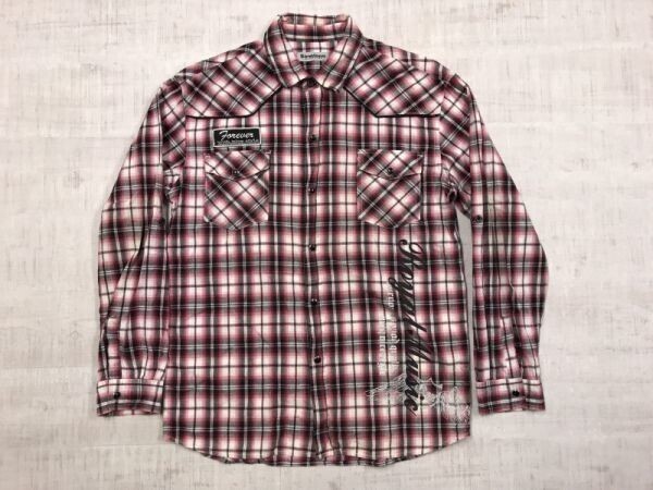 シルミオーネ Sirmione しまむら ネオお兄系 Y2K 00's 天使の羽 長袖ウエスタンシャツ キッズ オンブレチェック 160 赤拍卖