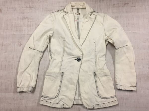 soe ソーイ et vous エヴー モード テーラードジャケット レディース 日本製 1つボタン S 白拍卖