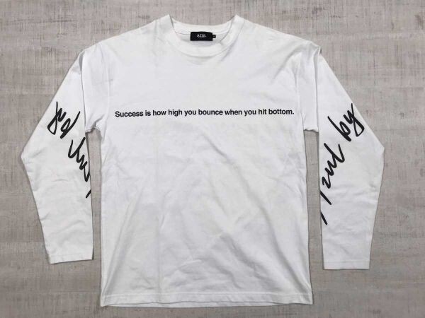 アズールバイマウジー AZUL by MOUSSY アメカジ ストリート サーフ 袖プリント レタード 長袖Tシャツ ロンT メンズ コットン混合 M 白拍卖