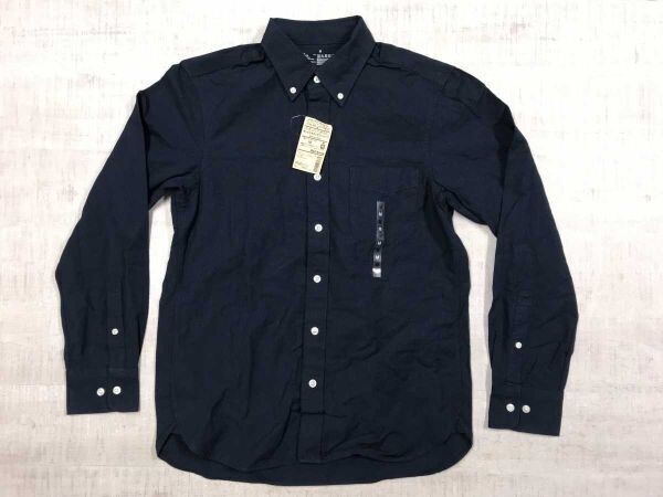 新品 無印良品 良品計画 MUJI アメカジ オックスフォード 長袖ボタンダウンシャツ メンズ 綿100% オーガニックコットン 洗いざらし M 紺拍卖
