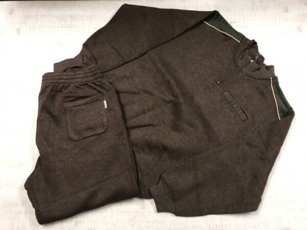 UP renoma レノマ オールド レトロ スポーツ 古着 ハーフジップ スウェット 上下セットアップ メンズ 大きいサイズ LL 茶色拍卖
