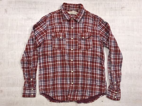 ヘリテージストーン HERITAGE STONE アメカジ ワーク ネオグランジ Y2K チェック ガーゼ 長袖 ウエスタン シャツ メンズ コットン100% M 赤拍卖