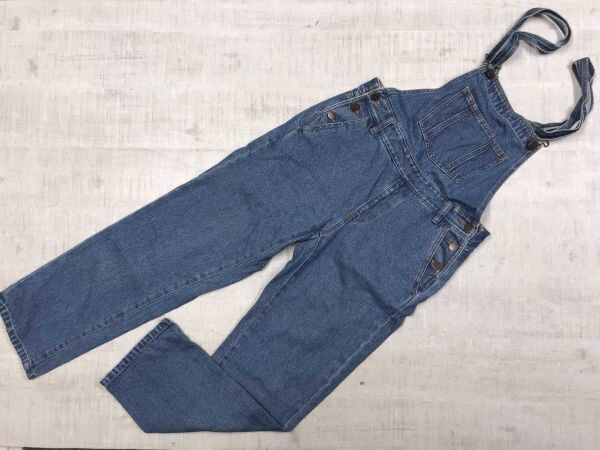 ジーユー GU アメカジ ワーク ストリート デニム オーバーオール サロペット パンツ ボトムス キッズ 子供服 コットン100% S 青拍卖