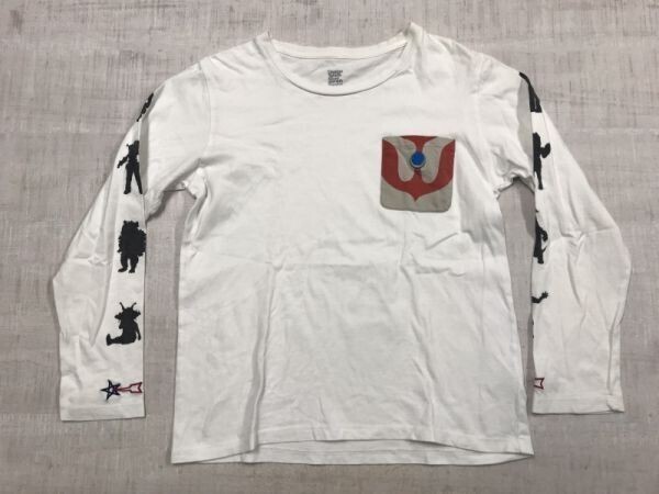 グラニフ graniph × ULTRAMAN ウルトラマン コラボ 特撮 ヒーロー 袖プリント ポケT ロンT 長袖Tシャツ カットソー メンズ SS 白拍卖
