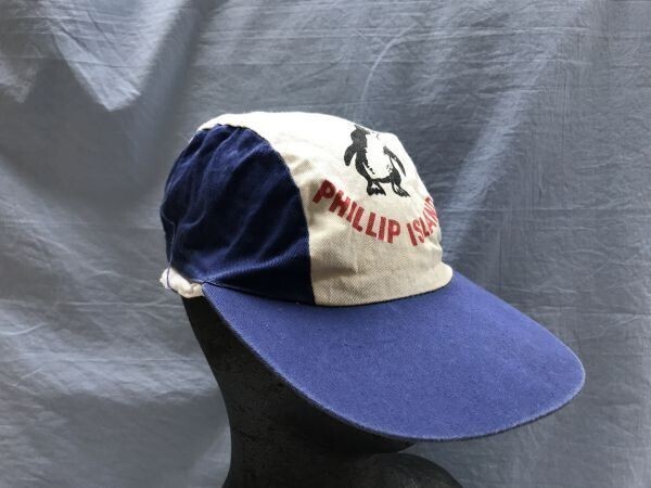 フィリップアイランド PHILLIP ISLAND レトロ オールド スポーツ 90s ペンギン ランニング キャップ 帽子 メンズ コットン100% 香港製 青拍卖