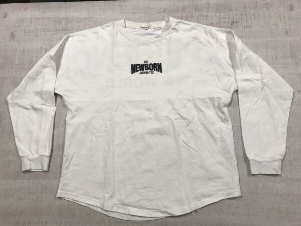 SUGGESTION サジェスション ハイ・ストリート K-POP 発泡プリント ビッグロゴ バックプリント有 長袖 ロンT Tシャツ カットソー メンズ M拍卖