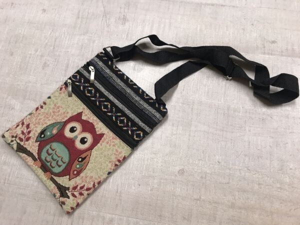 エスニック お土産 総柄 ゴブラン織り 刺繍 フクロウ サコッシュ ポシェット ポーチ 小物入れ拍卖