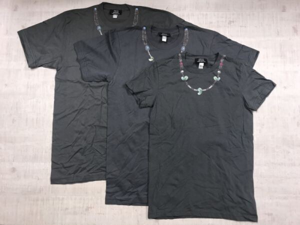 アメリカンアパレル American Apparel USA製 TOKYO DESIGN PROJECT ネックレス風プリント 半袖Tシャツ 3点セット レディース 綿100% グレー拍卖