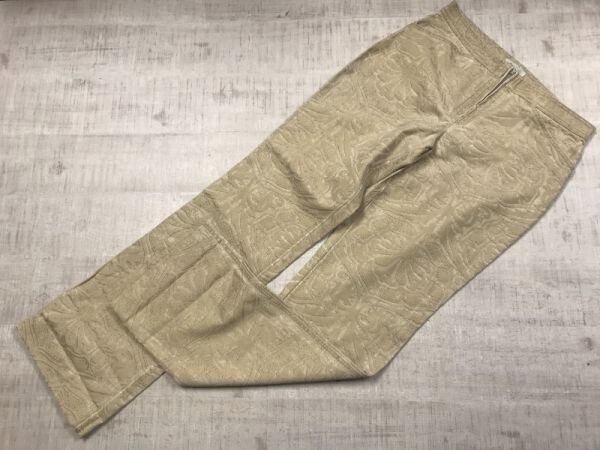 ARELLA SPORT オールド レトロ インポート 古着 アラベスク風プリント パンツ ボトムス レディース ルーマニア製 ジップフライ 42 ベージュ拍卖