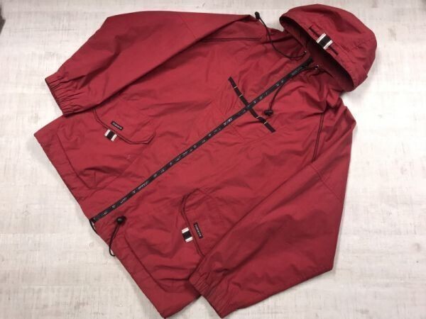 FLOURISH SPORTS STUDIO オールド スポーツ テック 古着 ジップアップ パーカー ジャケット メンズ ポリエステル65% コットン35% L 赤拍卖