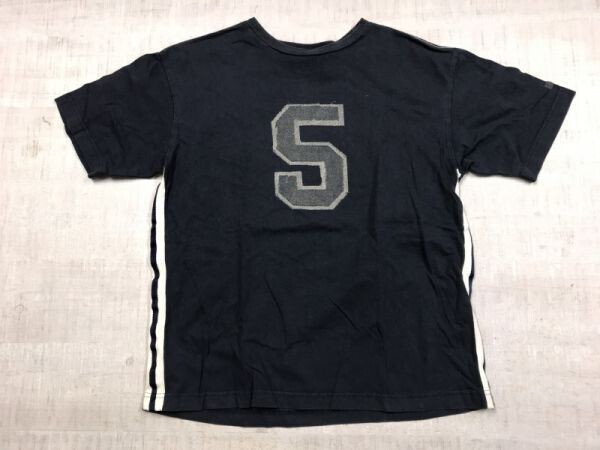 ギャップ GAP オールド アメカジ オーセンティック スポーツ ストリート古着 サイドライン カレッジ ナンバリング 半袖Tシャツ メンズ L 紺拍卖