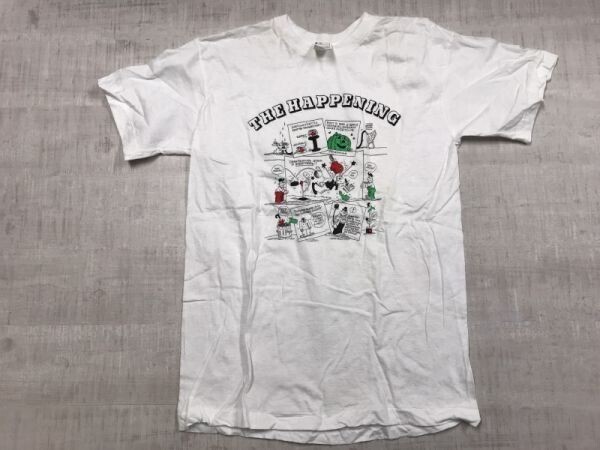 GLANCER製 THE HAPPENING アート アメコミ レトロ・コミック デザイン 90s オールド古着 半袖Tシャツ カットソー レディース 90-98 白拍卖